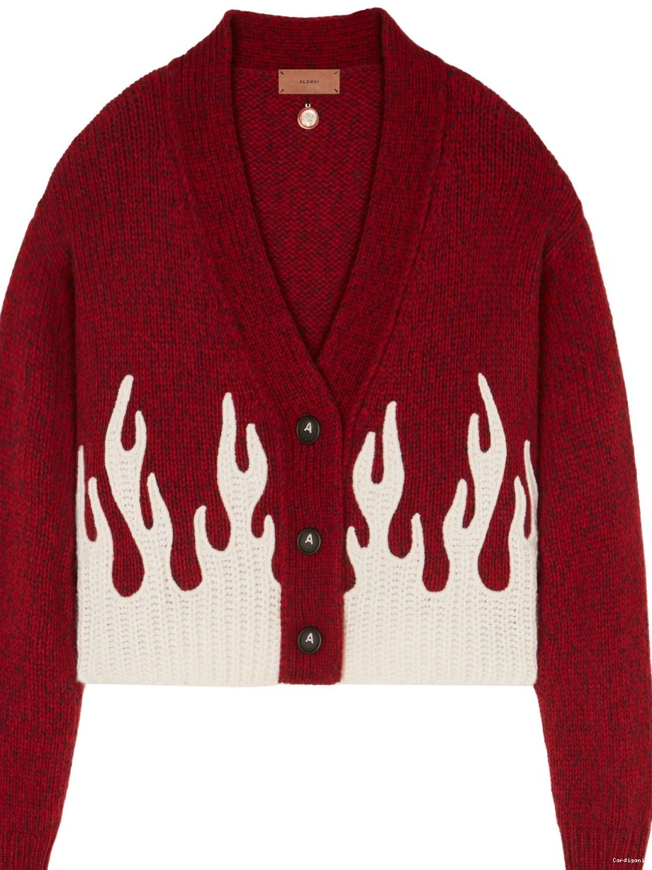 Alanui flame-motif cardigan Women cropped 0825